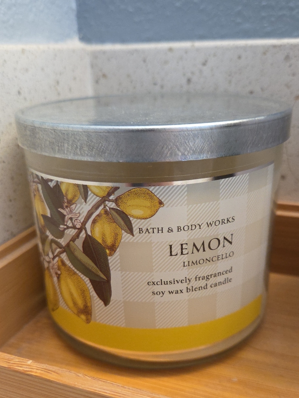 Bath & Body Works Lemon Limoncello Jar Candle - Yellow & Silver